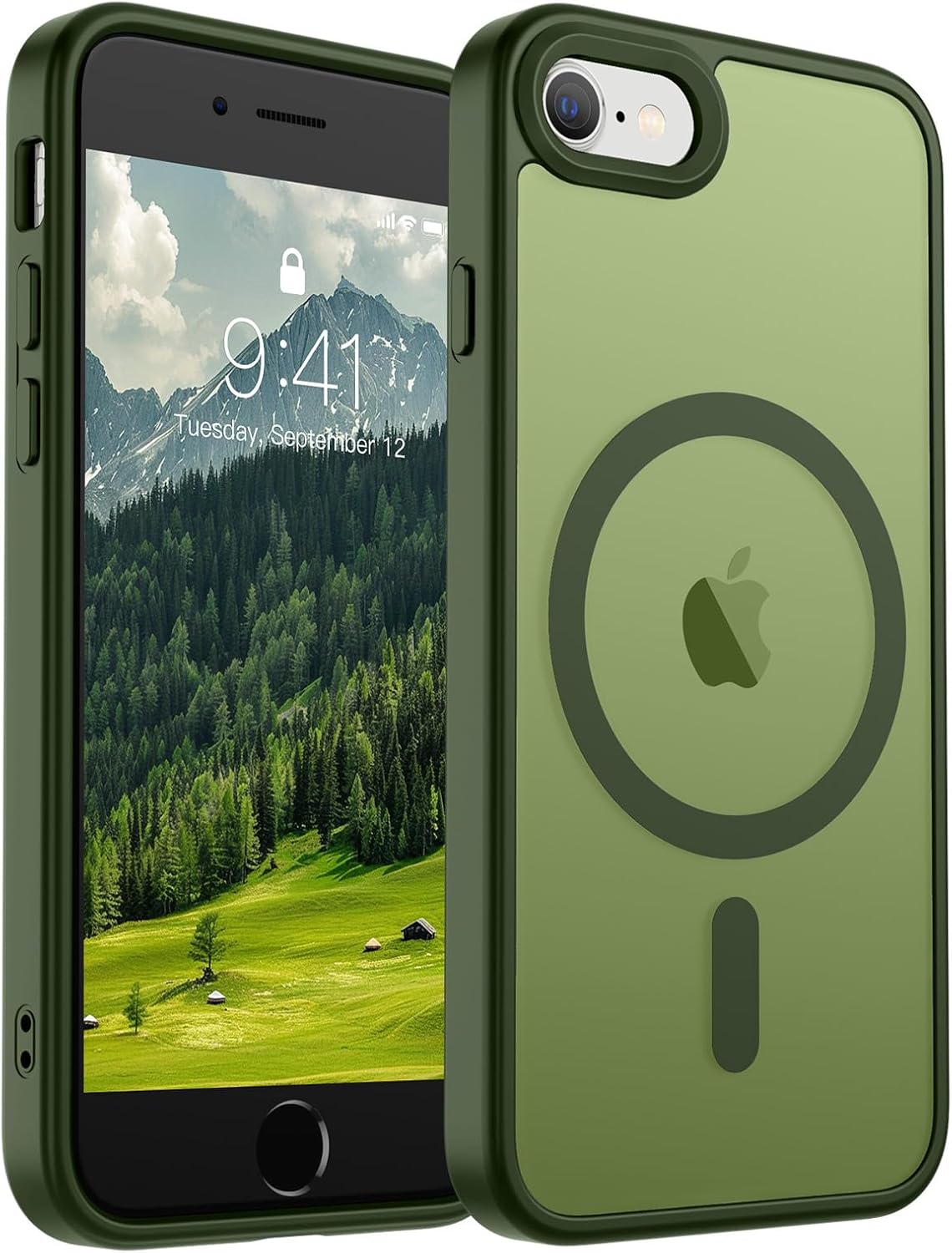SUPFINE Magnetic for iPhone 14 Case &amp; iPhone 13 Case (Compatible with MagSafe)(Military Grade Drop Protection) Translucent Matte Shockproof Phone Cover,Black