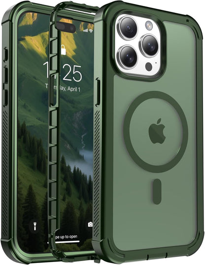 Magnetic for iPhone 14 Case, [Compatible with MagSafe][Military Grade Drop Protection][Heavy Duty Protection][Non-Slip][Shockproof] 2-Layer Durable Bumper Phone Case 6.1&