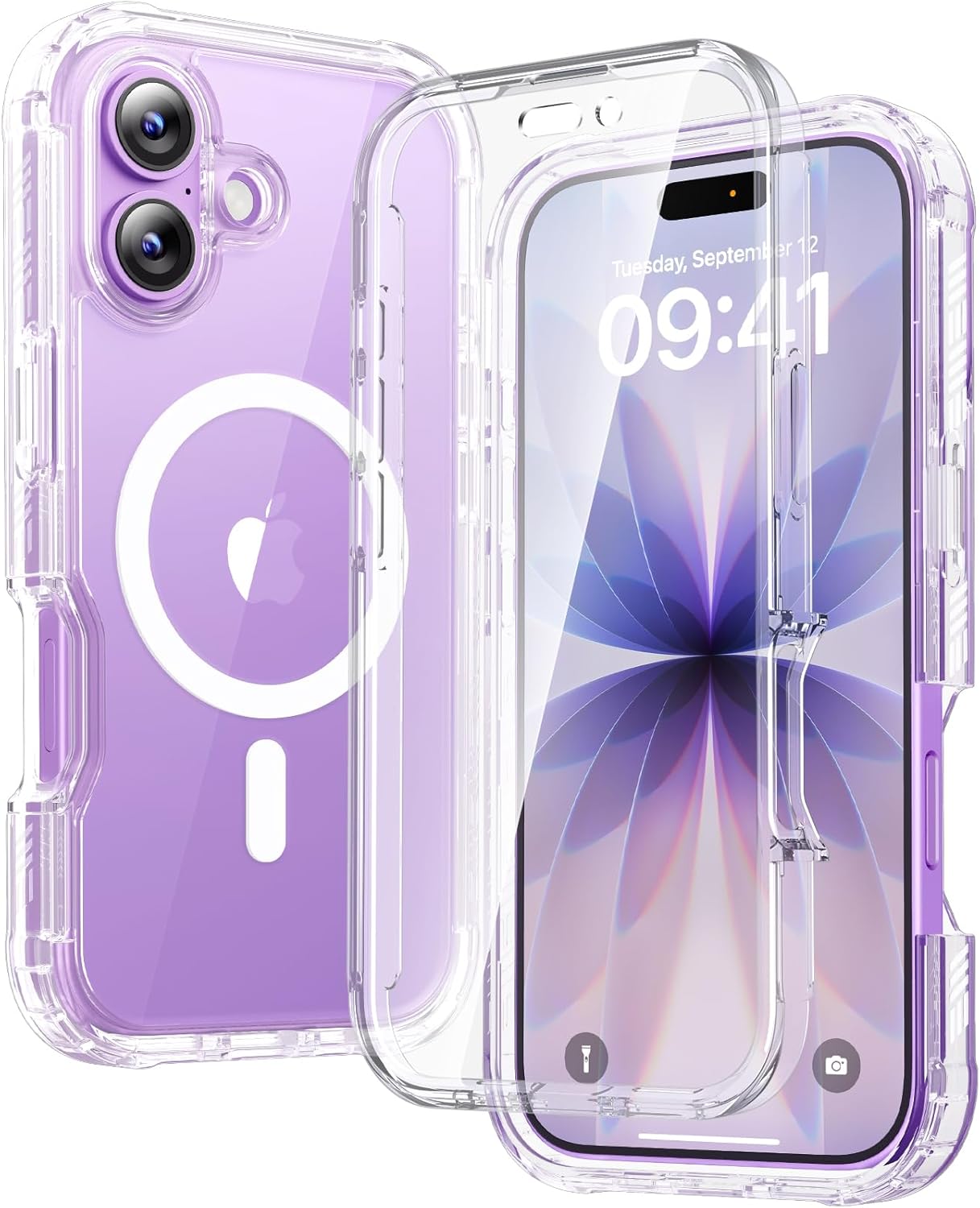 Diaclara Designed for iPhone 15 Case, Full Body Rugged Case with Built-in Touch Sensitive Anti-Scratch Screen Protector, with Camera Lens Protector for iPhone 15 6.1" (Wave Blue)