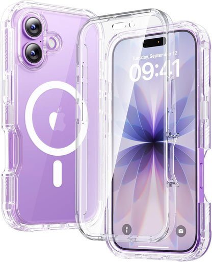 Diaclara Designed for iPhone 15 Case, Full Body Rugged Case with Built-in Touch Sensitive Anti-Scratch Screen Protector, with Camera Lens Protector for iPhone 15 6.1" (Wave Blue)