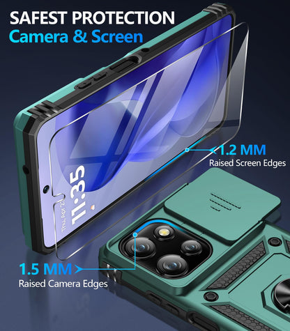 Samsung Galaxy S26 Ultra case with screen protector showing raised edges for maximum camera and screen protection.