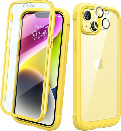 Diaclara Designed for iPhone 15 Case, Full Body Rugged Case with Built-in Touch Sensitive Anti-Scratch Screen Protector, with Camera Lens Protector for iPhone 15 6.1" (Wave Blue)