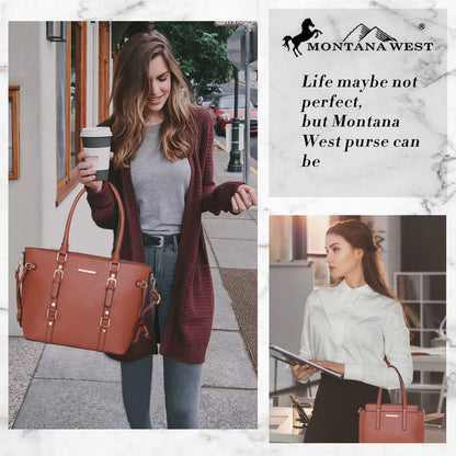 Montana West 3PCS Purses for Women Tote Bag and Wallet Set Shoulder Satchel Handbags