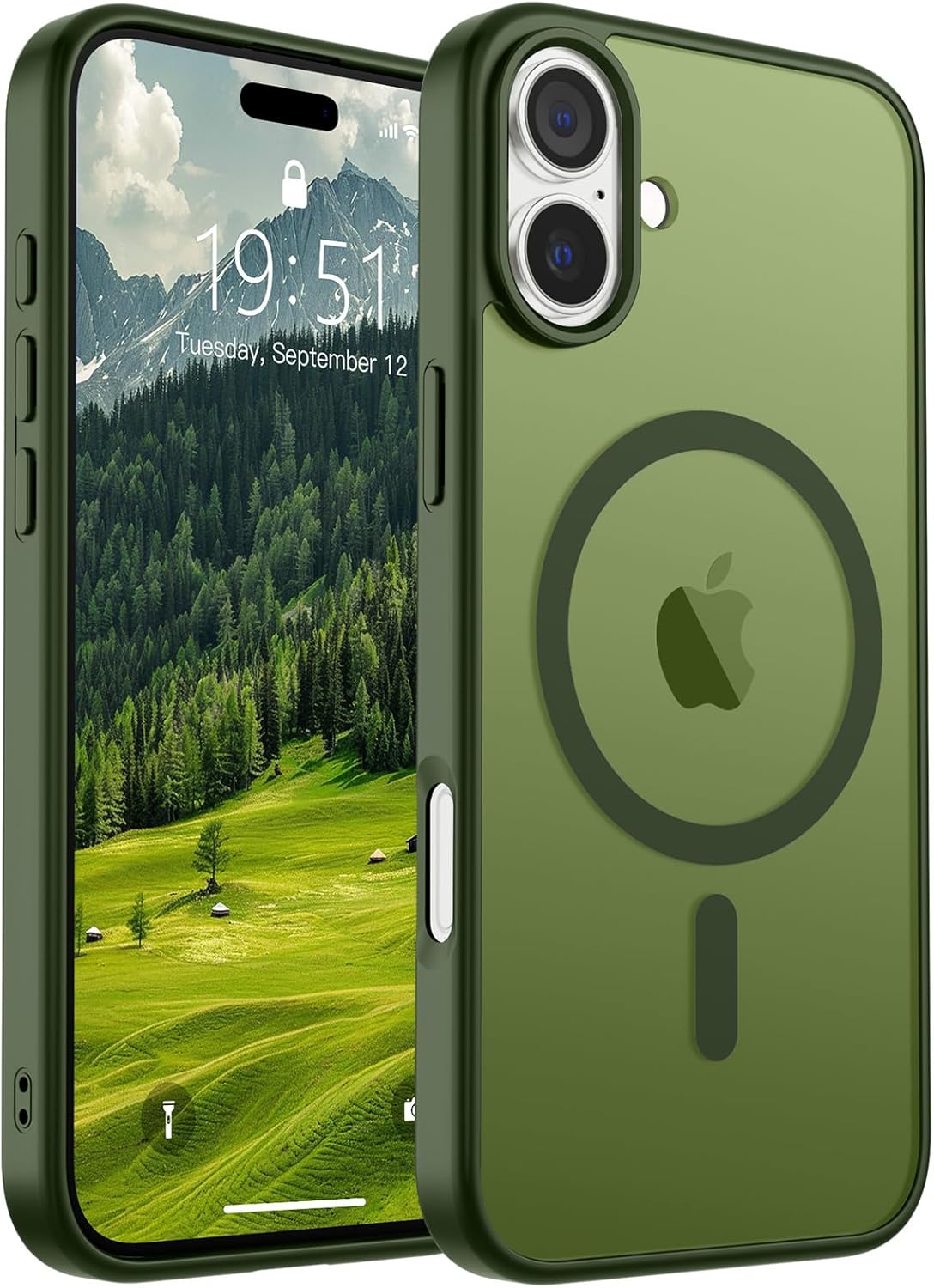 SUPFINE Magnetic for iPhone 14 Case &amp; iPhone 13 Case (Compatible with MagSafe)(Military Grade Drop Protection) Translucent Matte Shockproof Phone Cover,Black