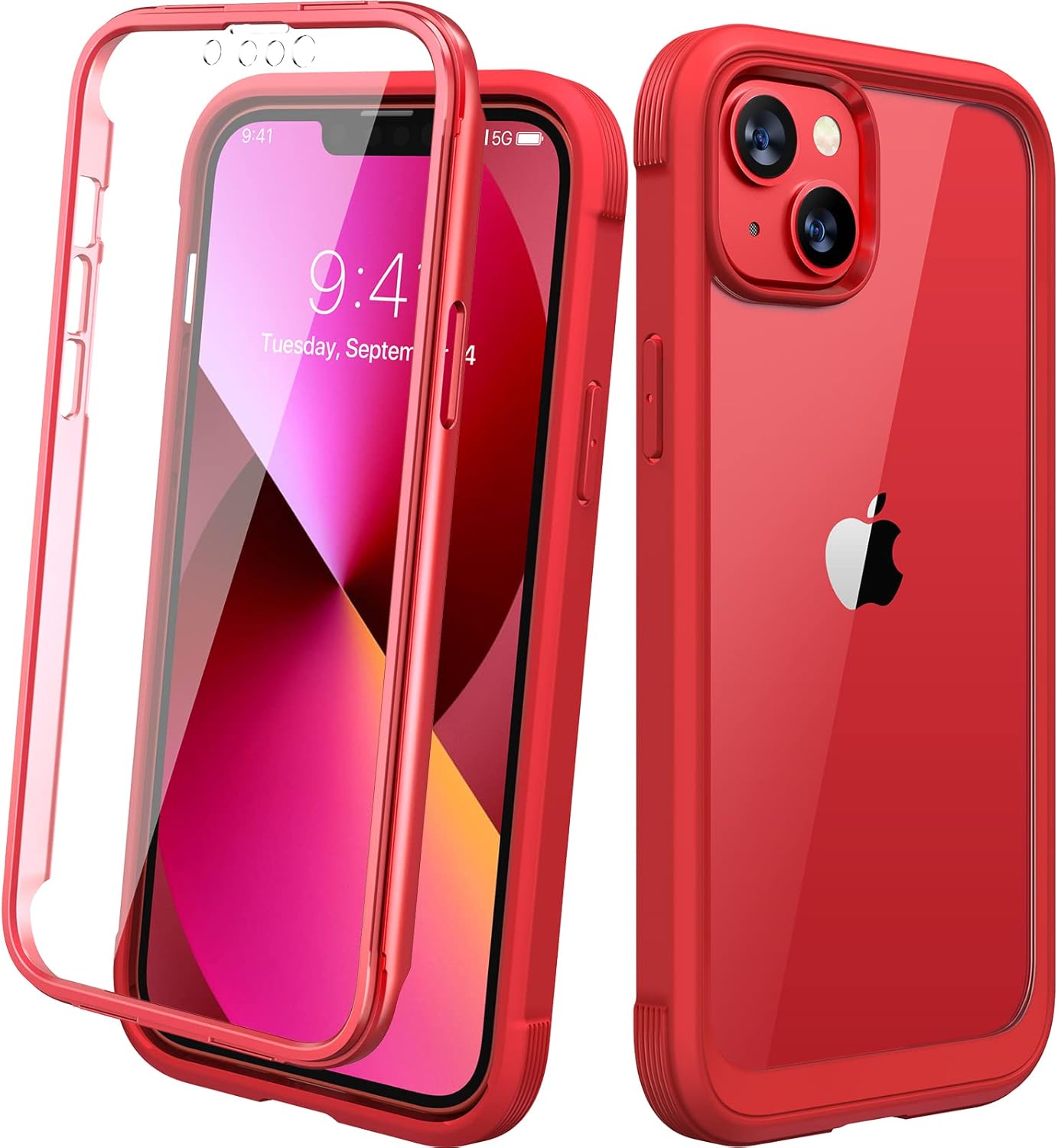 Diaclara Designed for iPhone 15 Case, Full Body Rugged Case with Built-in Touch Sensitive Anti-Scratch Screen Protector, with Camera Lens Protector for iPhone 15 6.1" (Wave Blue)