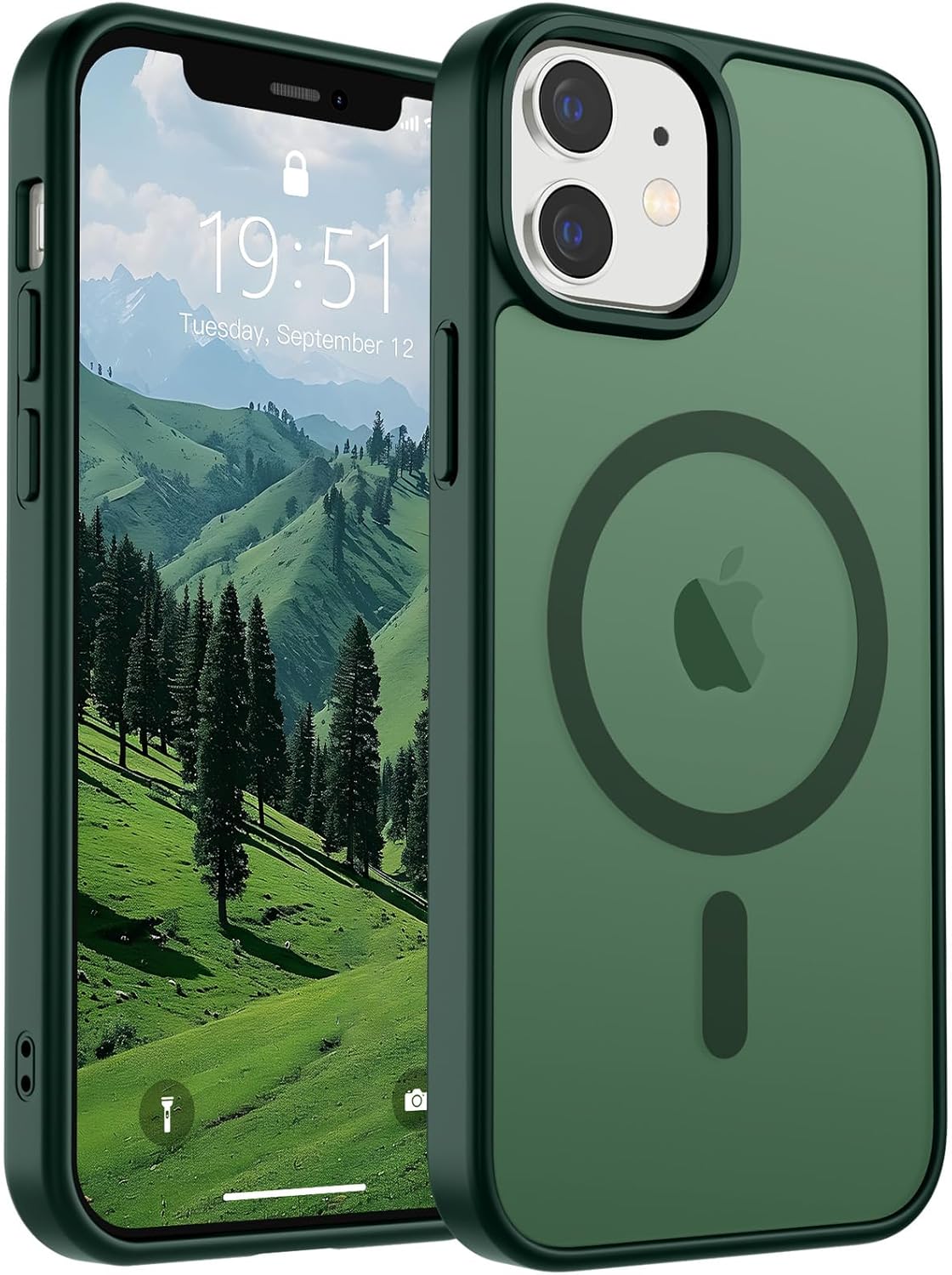 SUPFINE Magnetic for iPhone 14 Case &amp; iPhone 13 Case (Compatible with MagSafe)(Military Grade Drop Protection) Translucent Matte Shockproof Phone Cover,Black