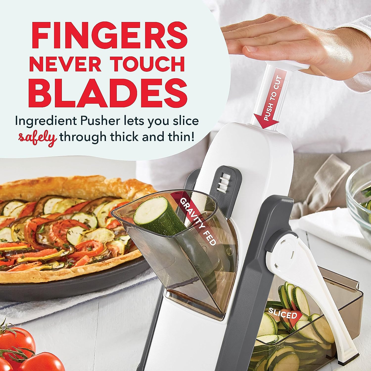 Safe Slice for Vegetables, Meal Prep &amp; More with 30+ Presets