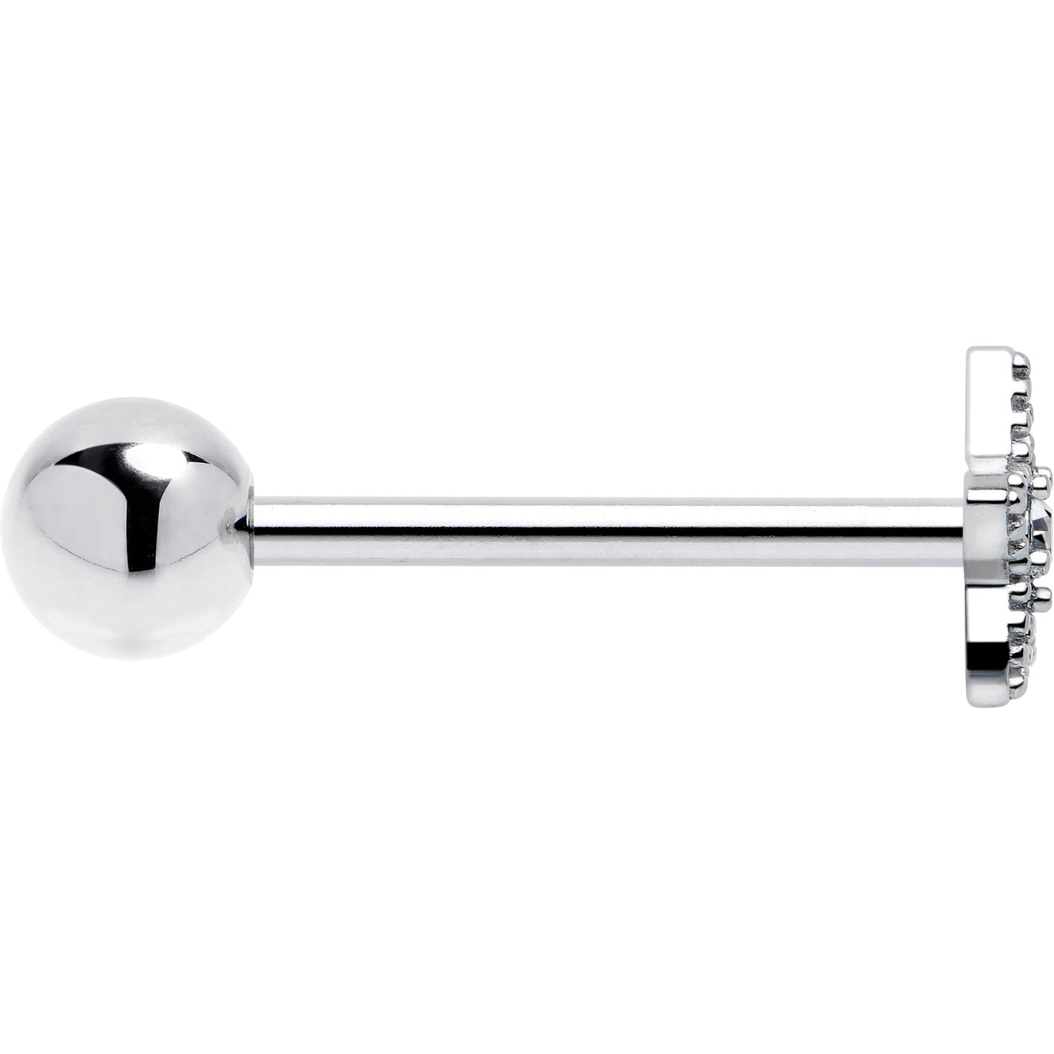 Clear Gem Star Texture Barbell Tongue Ring
