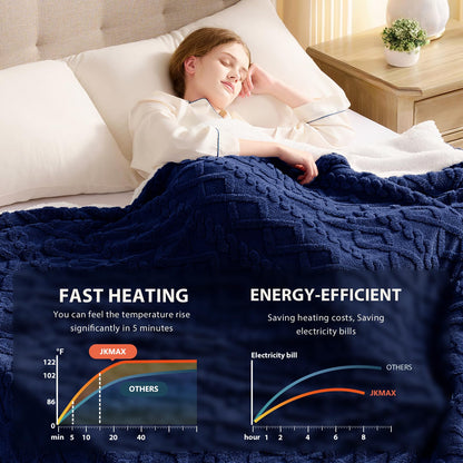 Heated Blanket Full Size - Premium Soft Heating Electric Blanket, Fast Heating with 10 Heating Settings, 5 Time Settings, Machine Washable - Perfect for Winter &amp; Cold Nights (72"x84", Grey)