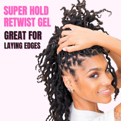 NappStar Super Hold Retwist Gel, Strong Hold for Locs and Edges, Non-Flaking, 4 Fl Oz