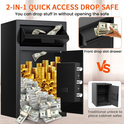 5.8 CU FT Extra Large Drop Safe for Business, Anti-Theft Money Drop Slot Safes with Digital Keypad and Spare Keys, Heavy Duty Depository Safe for Home Office Retail Store Business Mail Church