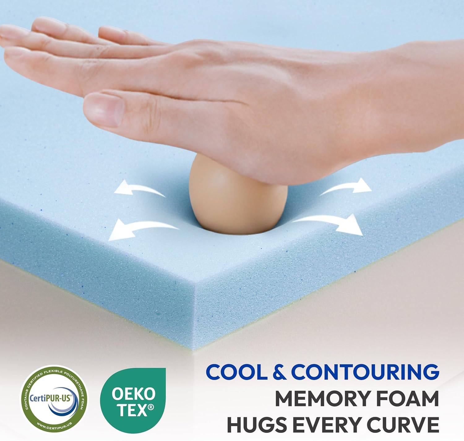 12 Inch Queen Size Mattress, Firm Gel Memory Foam Queen Mattress in a Box, Firm Back Support for Pressure Relief &amp; Spinal Alignment, CertiPUR-US Certified, Fiberglass-Free