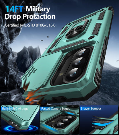 Samsung Galaxy S26 Ultra case with screen protector, 14FT military drop protection, raised camera edges, 5-layer bumper.