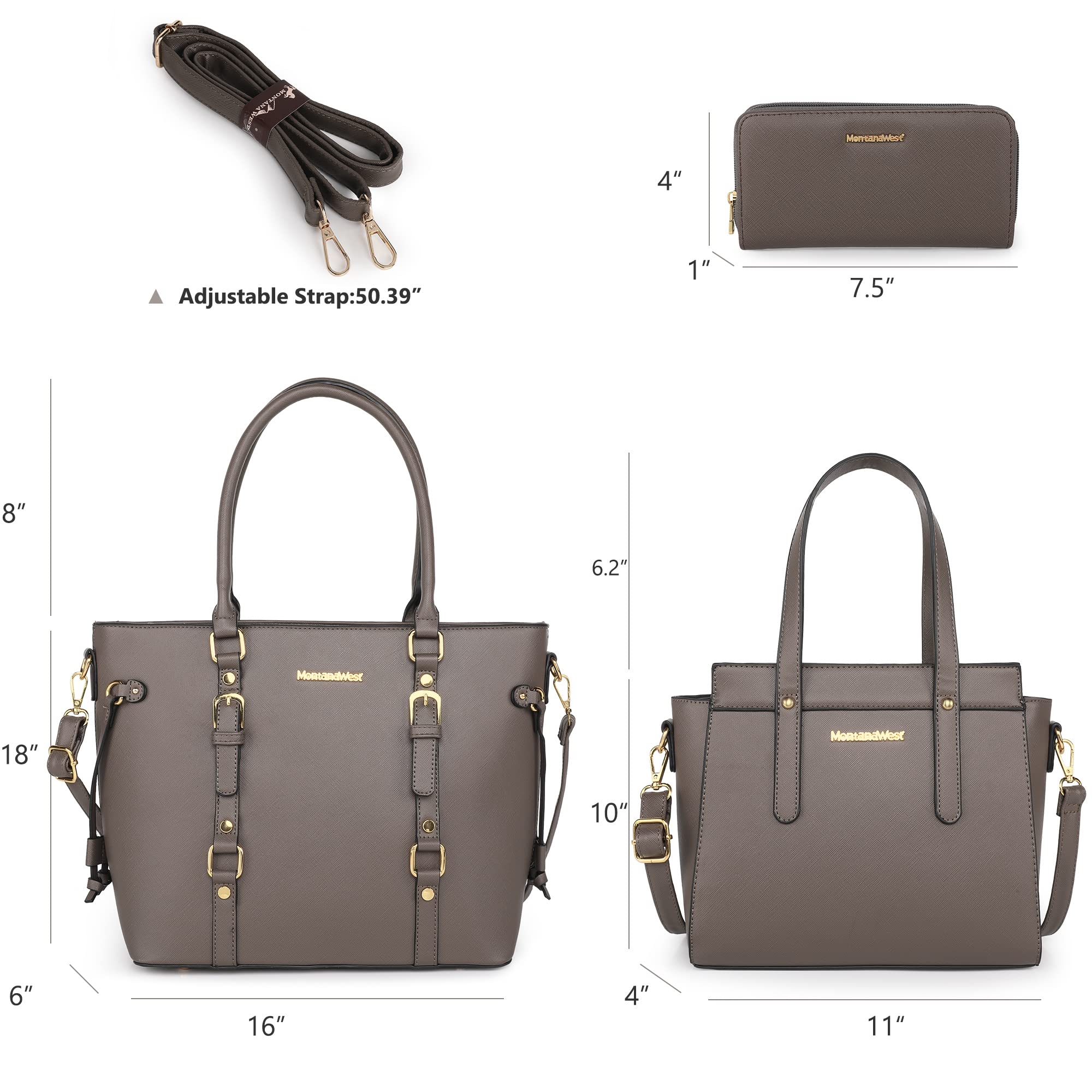 Montana West 3PCS Purses for Women Tote Bag and Wallet Set Shoulder Satchel Handbags