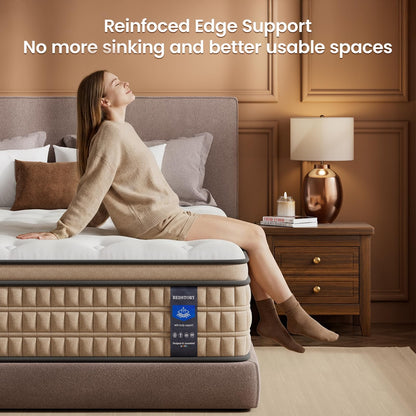 BedStory Extra Firm Queen Mattress 14 inch - Pain-Relieving Hybrid Mattress for Extra Lumbar &amp; Hip Support - No Sagging Bed in a Box - 365-Night Trial - No Odor, Fiberglass-Free, CertiPUR-US Certified