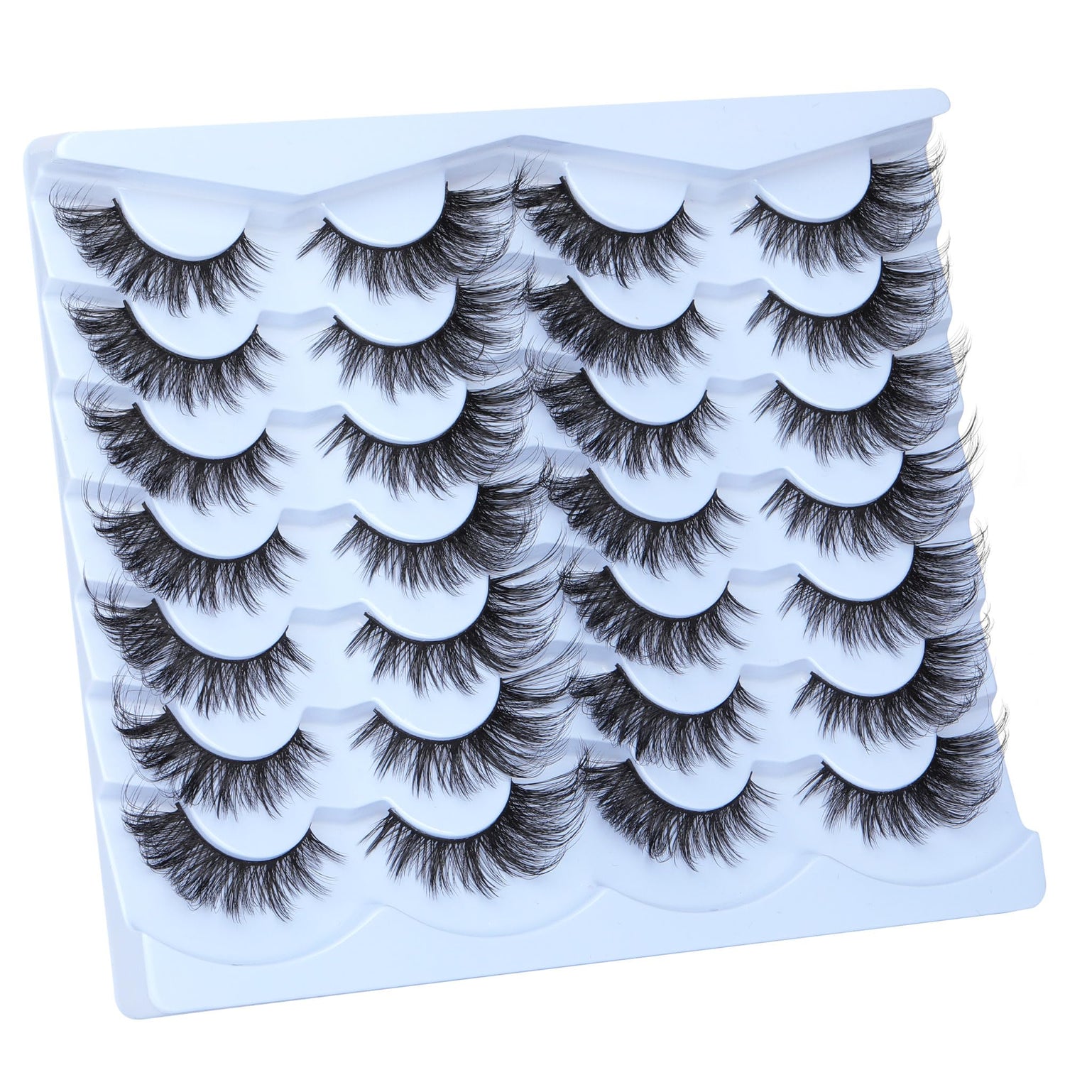 14 Pairs Wispy Mink Lashes False Eye Lashes Natural Look 5D Volume 16mm Fake Eyelashes Pack by TNFVLONEINS