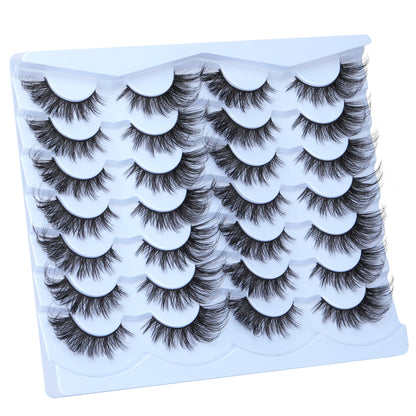 14 Pairs Wispy Mink Lashes False Eye Lashes Natural Look 5D Volume 16mm Fake Eyelashes Pack by TNFVLONEINS