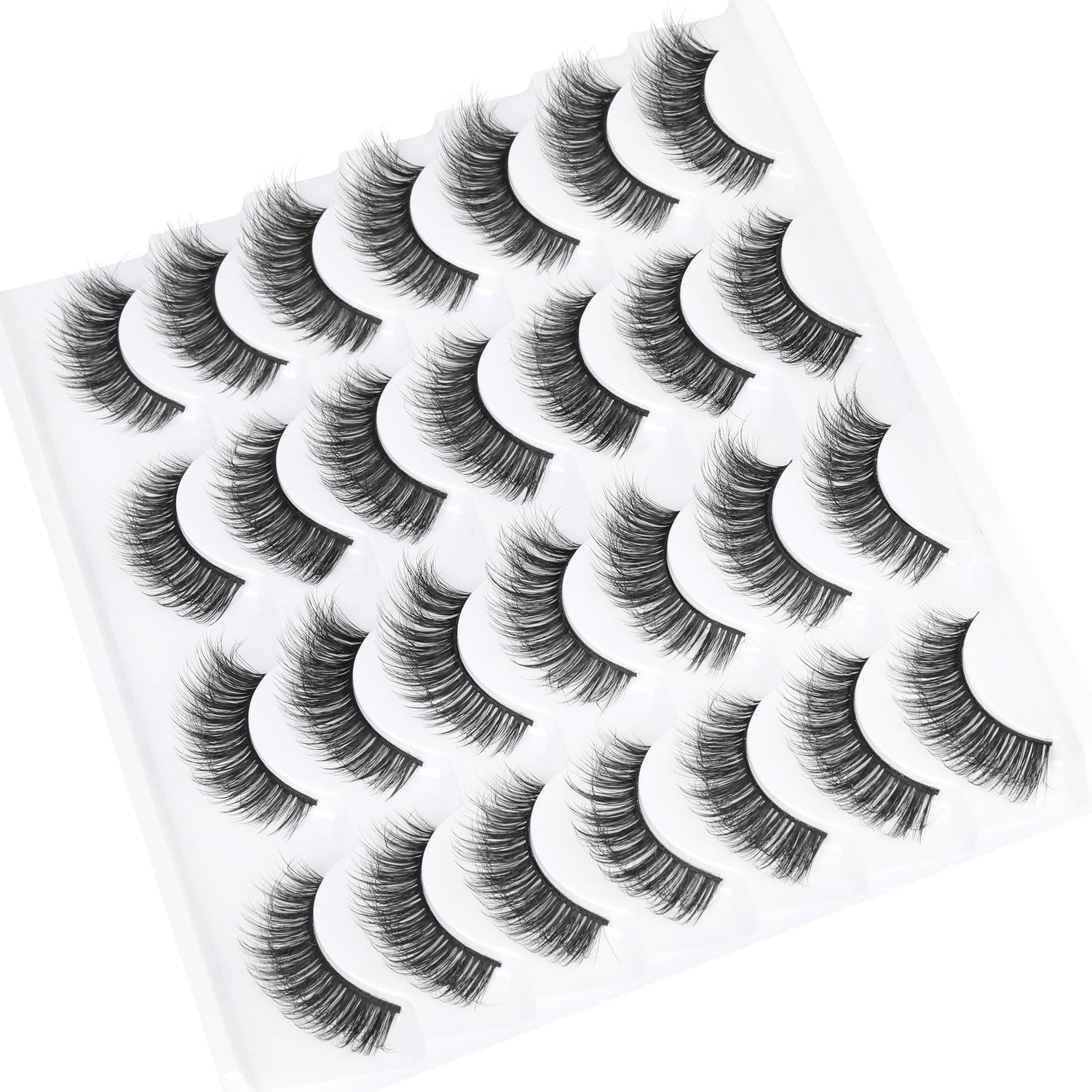14 Pairs Wispy Mink Lashes False Eye Lashes Natural Look 5D Volume 16mm Fake Eyelashes Pack by TNFVLONEINS