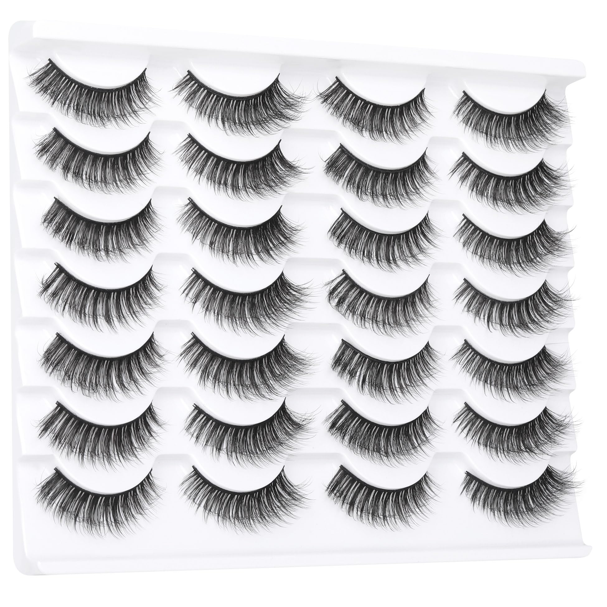 14 Pairs Wispy Mink Lashes False Eye Lashes Natural Look 5D Volume 16mm Fake Eyelashes Pack by TNFVLONEINS