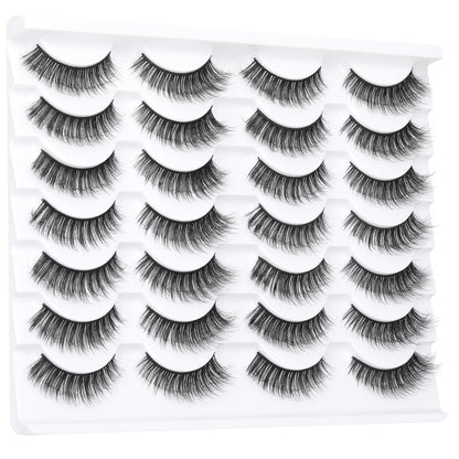14 Pairs Wispy Mink Lashes False Eye Lashes Natural Look 5D Volume 16mm Fake Eyelashes Pack by TNFVLONEINS