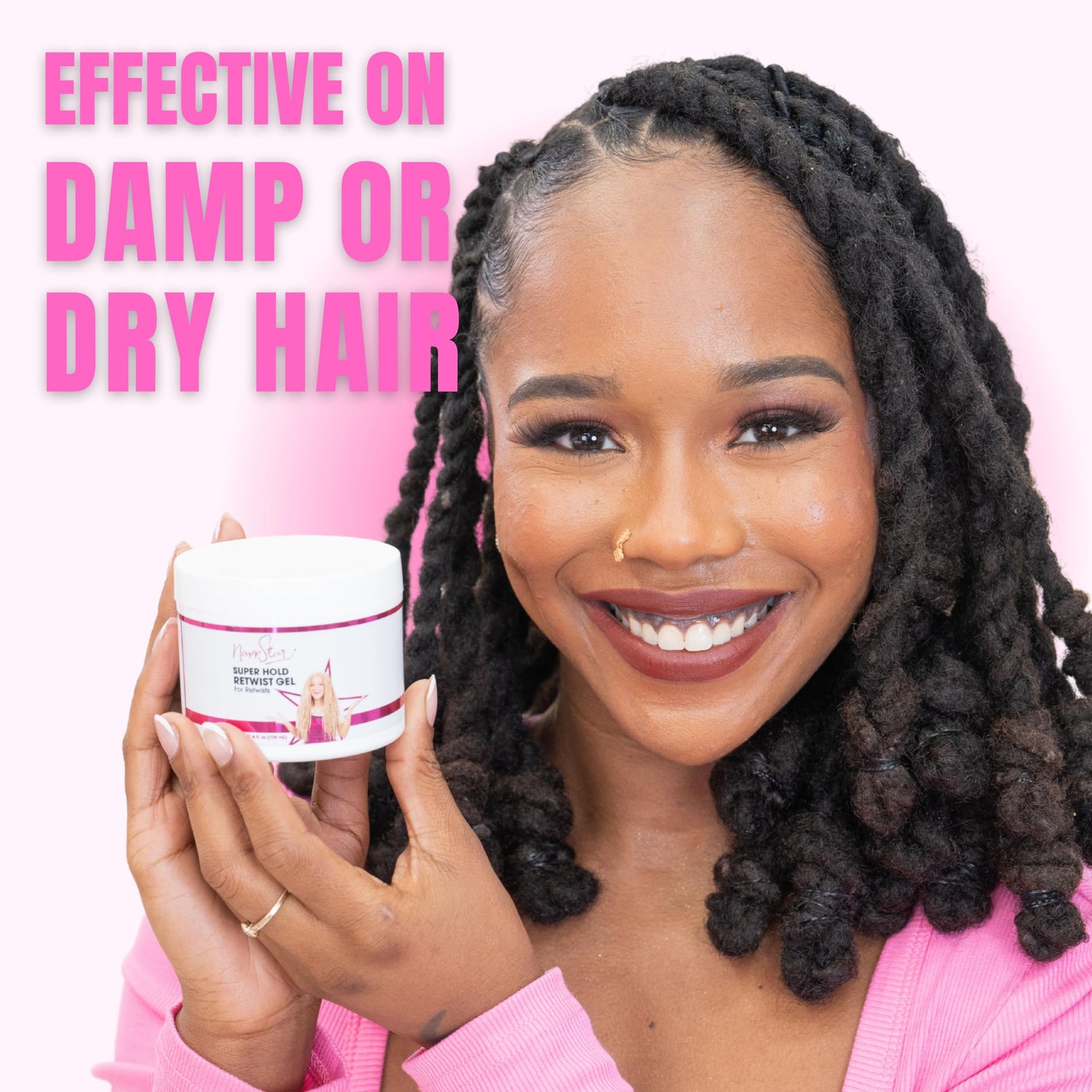 NappStar Super Hold Retwist Gel, Strong Hold for Locs and Edges, Non-Flaking, 4 Fl Oz
