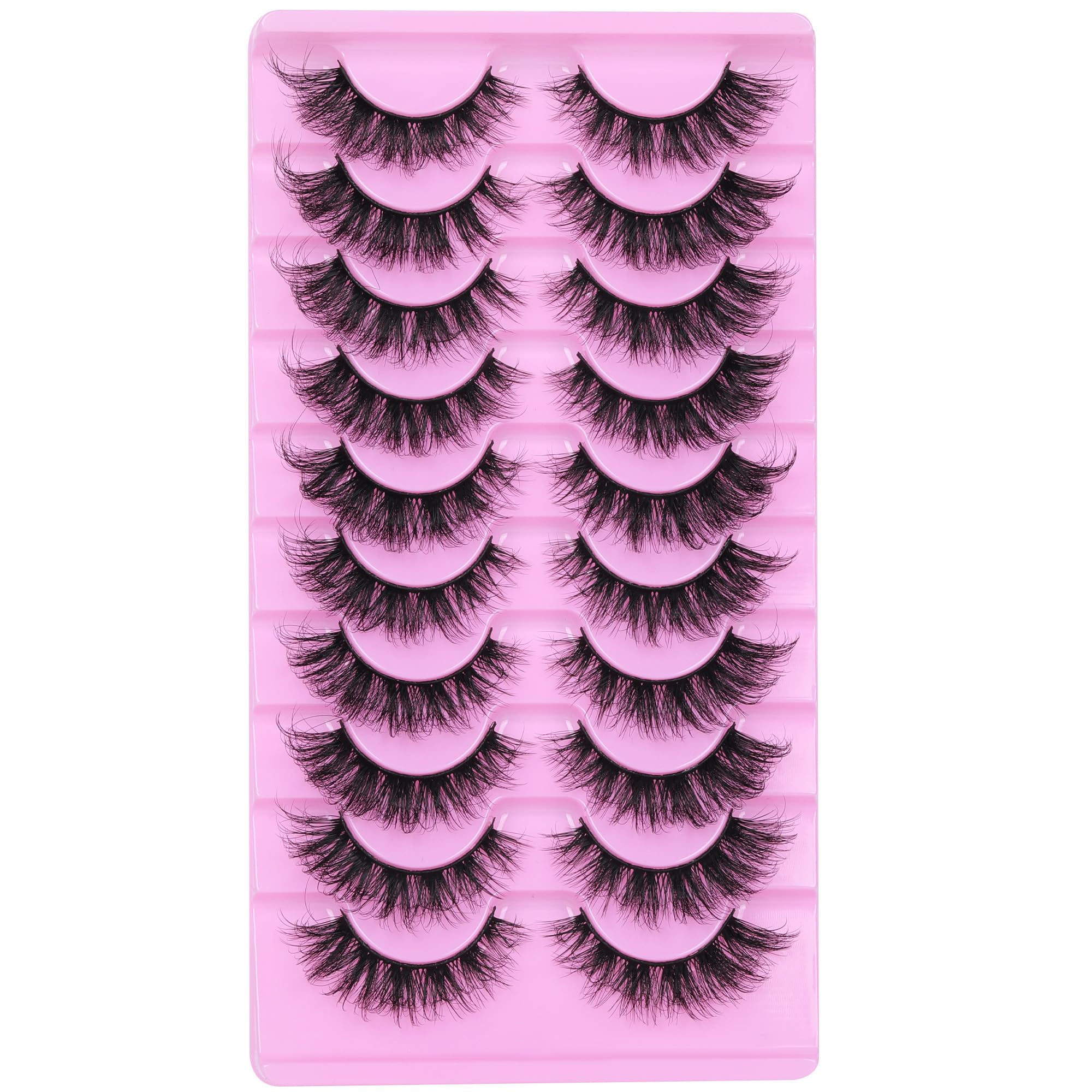 14 Pairs Wispy Mink Lashes False Eye Lashes Natural Look 5D Volume 16mm Fake Eyelashes Pack by TNFVLONEINS