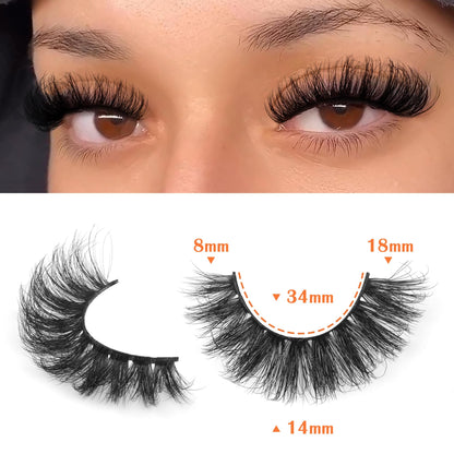 14 Pairs Wispy Mink Lashes False Eye Lashes Natural Look 5D Volume 16mm Fake Eyelashes Pack by TNFVLONEINS