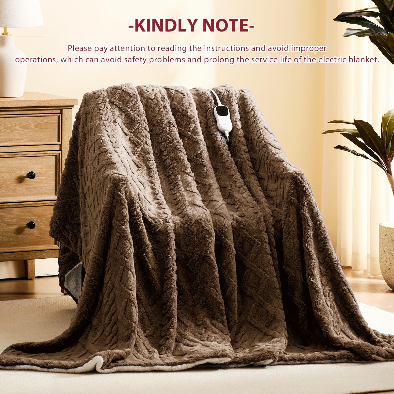Heated Blanket Full Size - Premium Soft Heating Electric Blanket, Fast Heating with 10 Heating Settings, 5 Time Settings, Machine Washable - Perfect for Winter &amp; Cold Nights (72"x84", Grey)