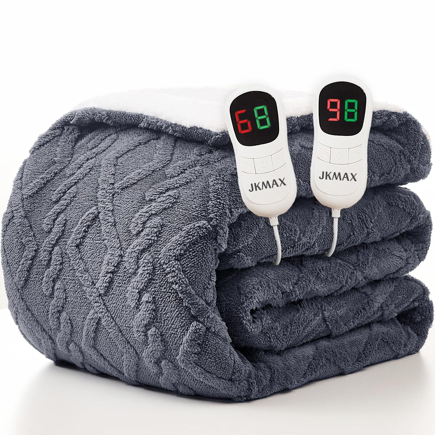 Heated Blanket Full Size - Premium Soft Heating Electric Blanket, Fast Heating with 10 Heating Settings, 5 Time Settings, Machine Washable - Perfect for Winter &amp; Cold Nights (72"x84", Grey)