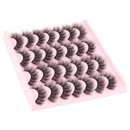 14 Pairs Wispy Mink Lashes False Eye Lashes Natural Look 5D Volume 16mm Fake Eyelashes Pack by TNFVLONEINS