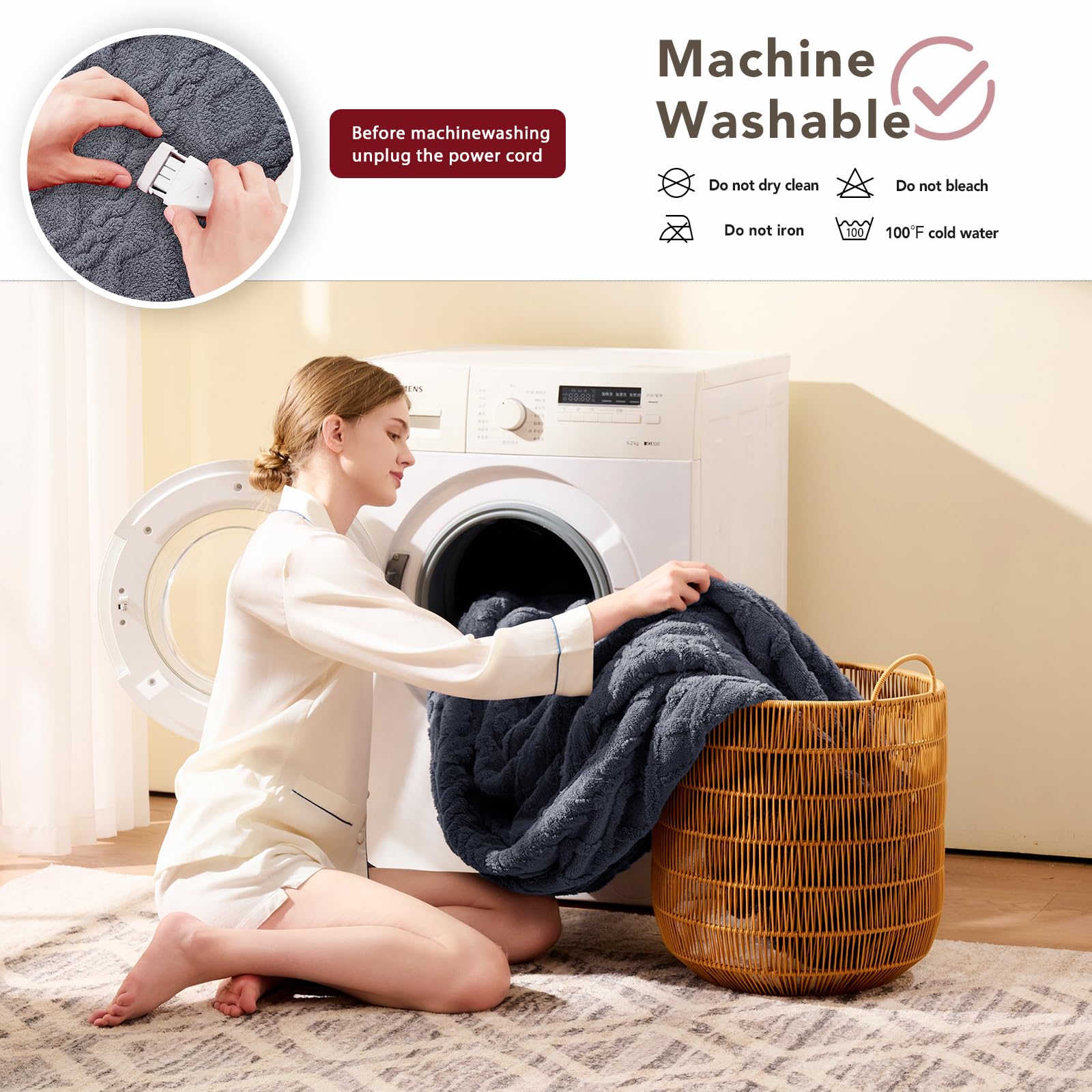 Heated Blanket Full Size - Premium Soft Heating Electric Blanket, Fast Heating with 10 Heating Settings, 5 Time Settings, Machine Washable - Perfect for Winter &amp; Cold Nights (72"x84", Grey)