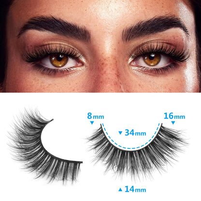 14 Pairs Wispy Mink Lashes False Eye Lashes Natural Look 5D Volume 16mm Fake Eyelashes Pack by TNFVLONEINS