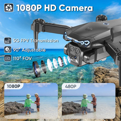 Foldable Drone with 1080P Camera for Beginners &amp; Kids, FPV RC Quadcopter Toys Gifts for Boys Girls, One Key Start, 3D Flips, Gesture Selfie, 3 Speed Modes, 2 Batteries