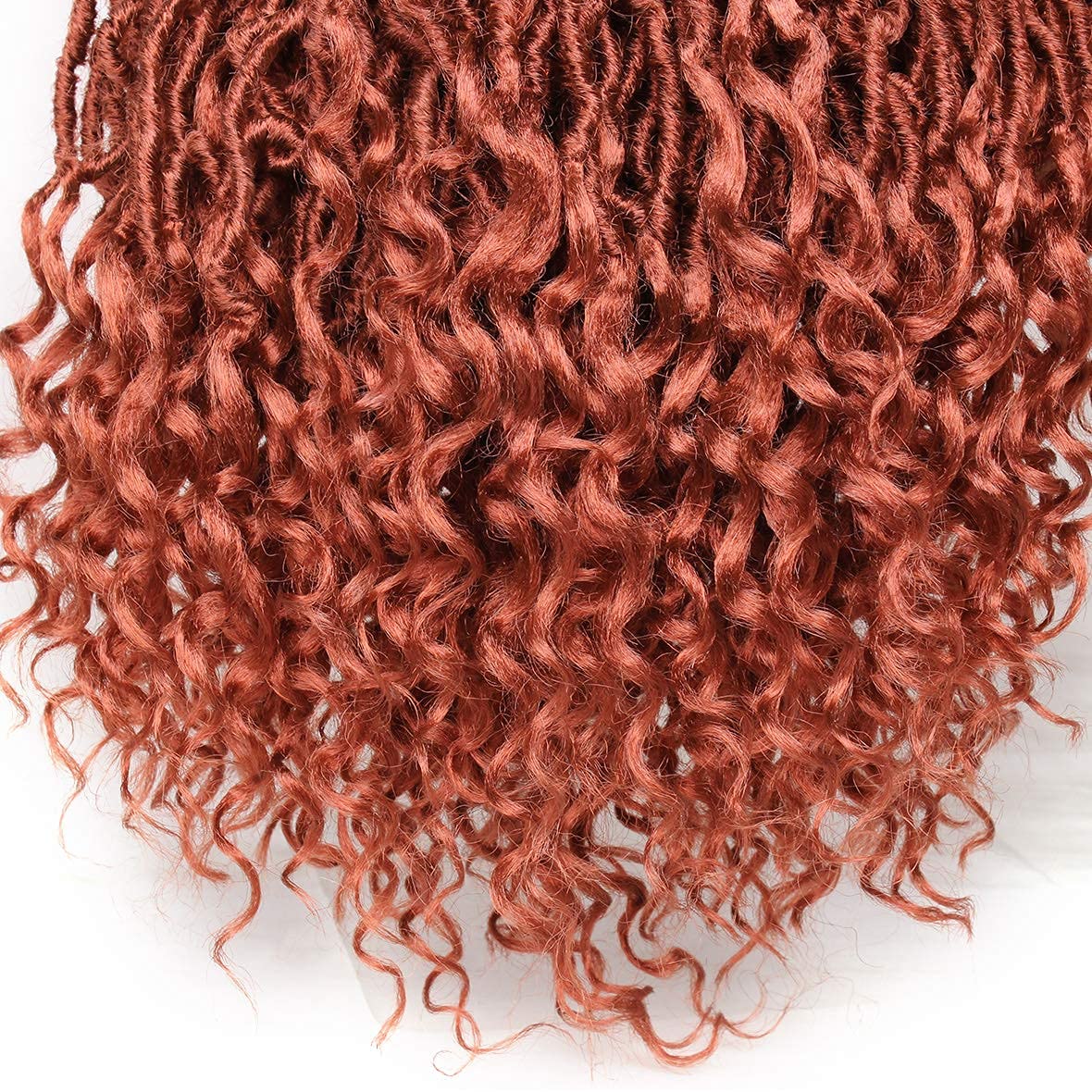 Leeven 7 Packs Faux Locs With Curly Ends 18 Inch Pre-looped Goddess Locs Crochet Hair 84 Strands Natural Black Crochet Bohemian Soft Locs Braiding Hair Extensions With Curls for Women 1B