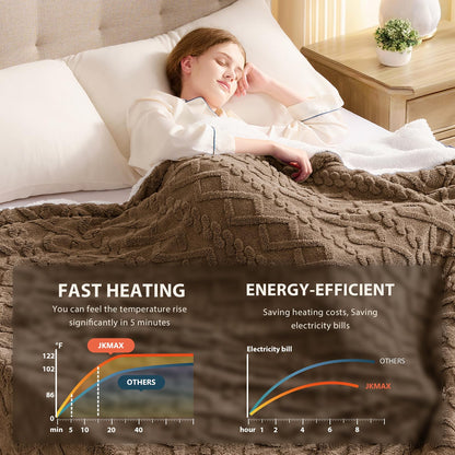 Heated Blanket Full Size - Premium Soft Heating Electric Blanket, Fast Heating with 10 Heating Settings, 5 Time Settings, Machine Washable - Perfect for Winter &amp; Cold Nights (72"x84", Grey)