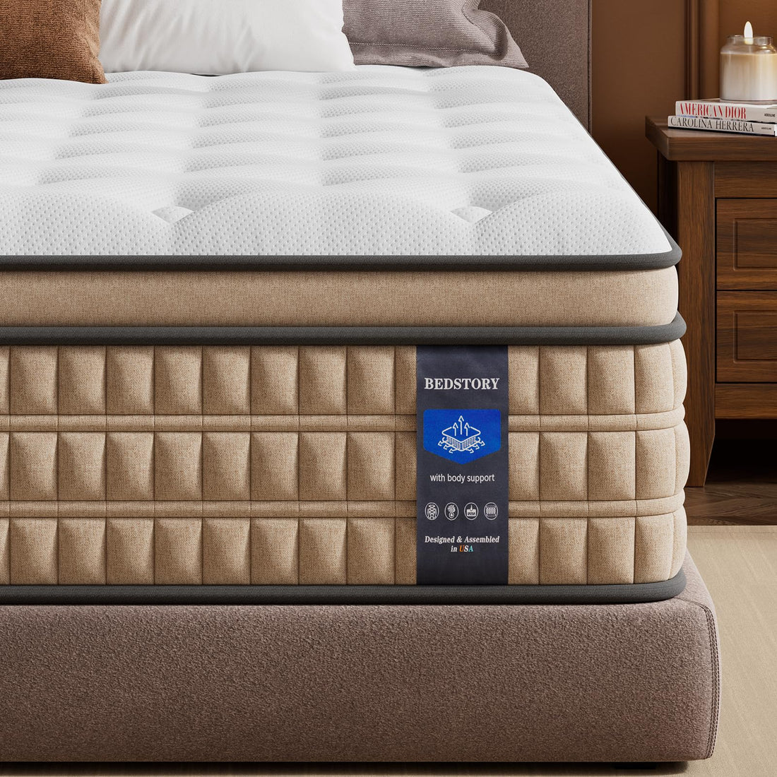 BedStory Extra Firm Queen Mattress 14 inch - Pain-Relieving Hybrid Mattress for Extra Lumbar &amp; Hip Support - No Sagging Bed in a Box - 365-Night Trial - No Odor, Fiberglass-Free, CertiPUR-US Certified