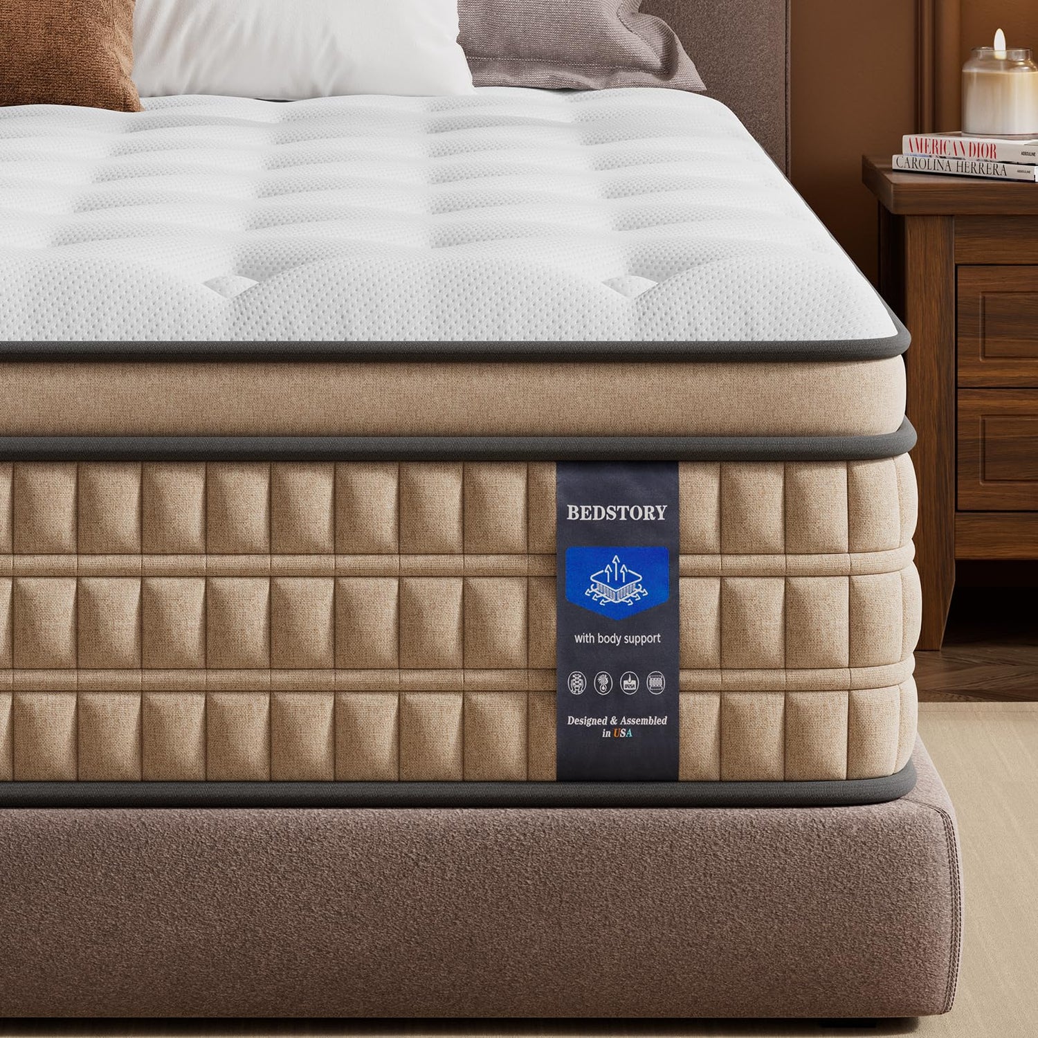 BedStory Extra Firm Queen Mattress 14 inch - Pain-Relieving Hybrid Mattress for Extra Lumbar &amp; Hip Support - No Sagging Bed in a Box - 365-Night Trial - No Odor, Fiberglass-Free, CertiPUR-US Certified
