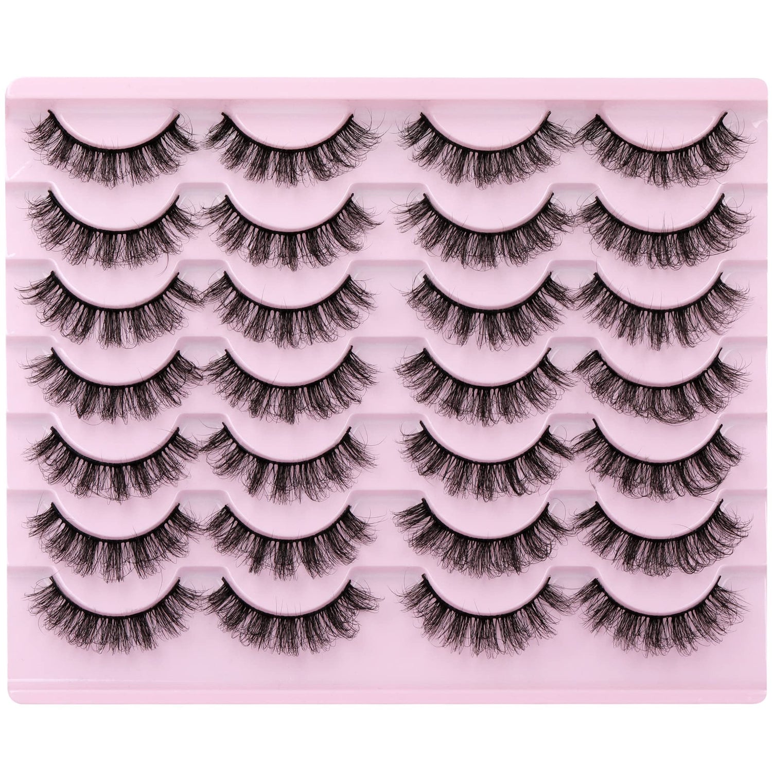 14 Pairs Wispy Mink Lashes False Eye Lashes Natural Look 5D Volume 16mm Fake Eyelashes Pack by TNFVLONEINS
