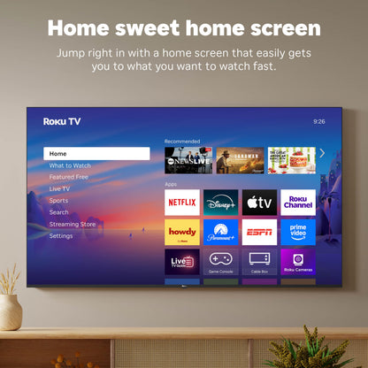 Roku Smart TV – 55-Inch Select Series, 4K HDR TV – Roku TV with Enhanced Voice Remote – Flat Screen LED Television with Wi-Fi for Streaming Live Local News, Sports, Family Entertainment