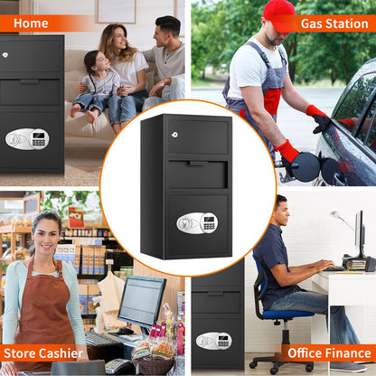 5.8 CU FT Extra Large Drop Safe for Business, Anti-Theft Money Drop Slot Safes with Digital Keypad and Spare Keys, Heavy Duty Depository Safe for Home Office Retail Store Business Mail Church