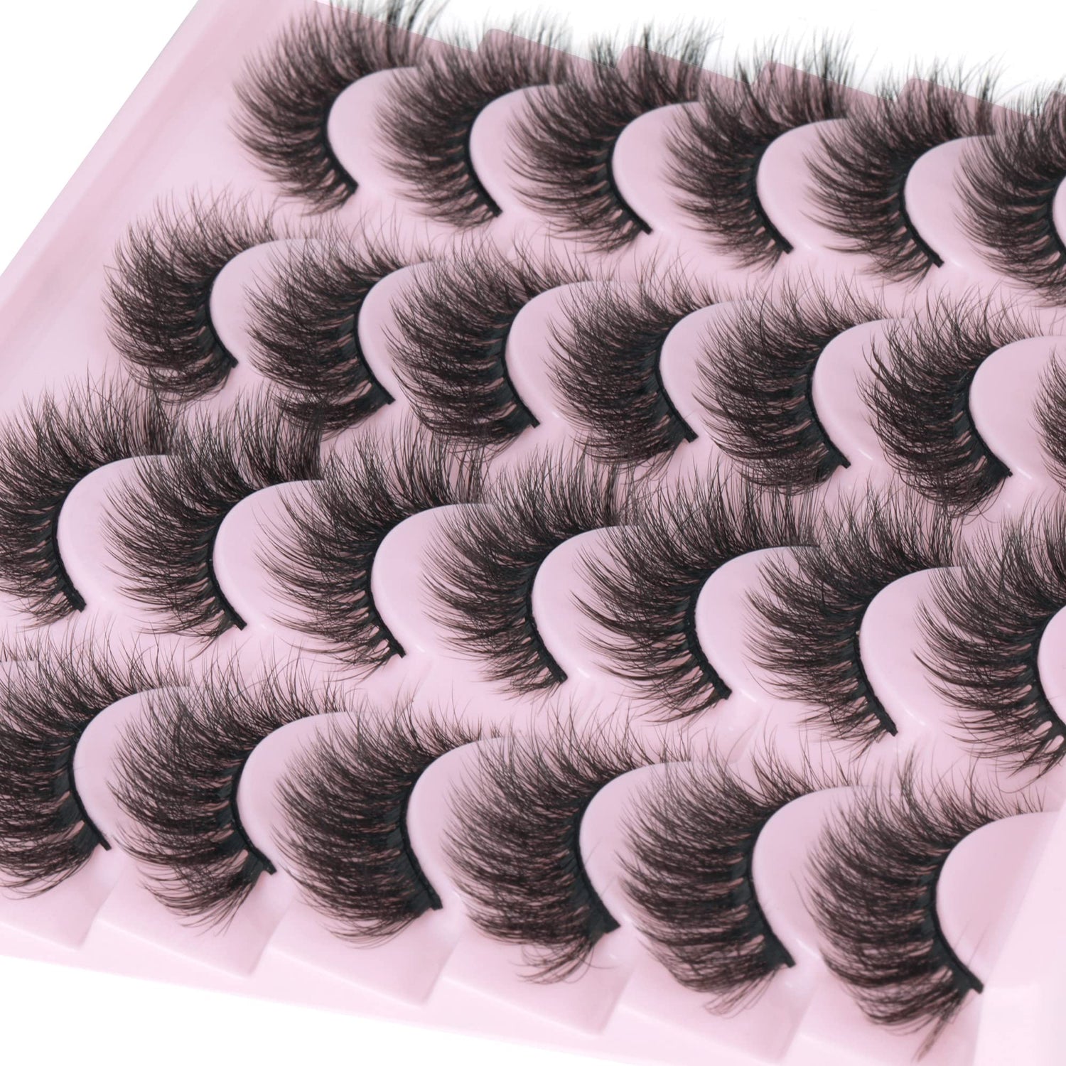 14 Pairs Wispy Mink Lashes False Eye Lashes Natural Look 5D Volume 16mm Fake Eyelashes Pack by TNFVLONEINS