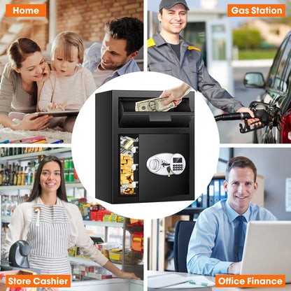 5.8 CU FT Extra Large Drop Safe for Business, Anti-Theft Money Drop Slot Safes with Digital Keypad and Spare Keys, Heavy Duty Depository Safe for Home Office Retail Store Business Mail Church