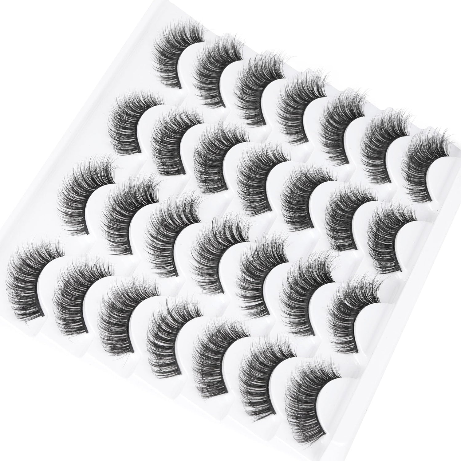 14 Pairs Wispy Mink Lashes False Eye Lashes Natural Look 5D Volume 16mm Fake Eyelashes Pack by TNFVLONEINS