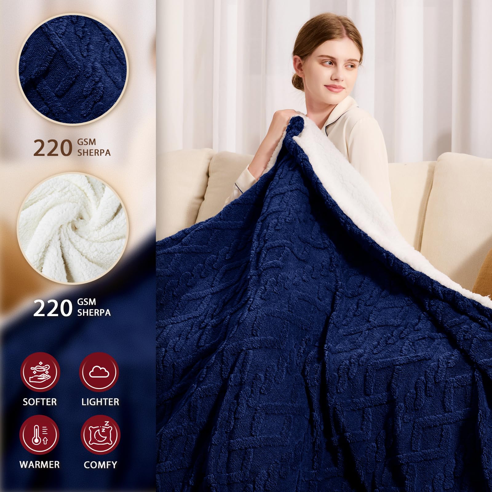 Heated Blanket Full Size - Premium Soft Heating Electric Blanket, Fast Heating with 10 Heating Settings, 5 Time Settings, Machine Washable - Perfect for Winter &amp; Cold Nights (72"x84", Grey)