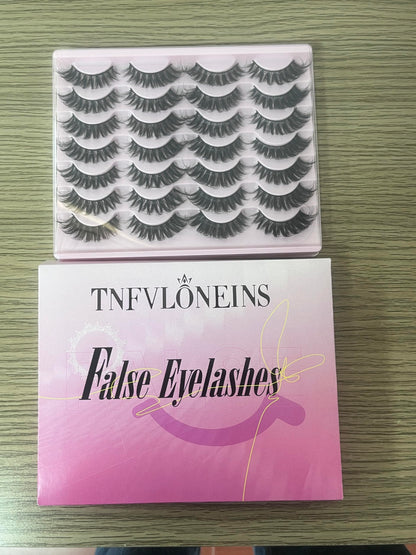 14 Pairs Wispy Mink Lashes False Eye Lashes Natural Look 5D Volume 16mm Fake Eyelashes Pack by TNFVLONEINS