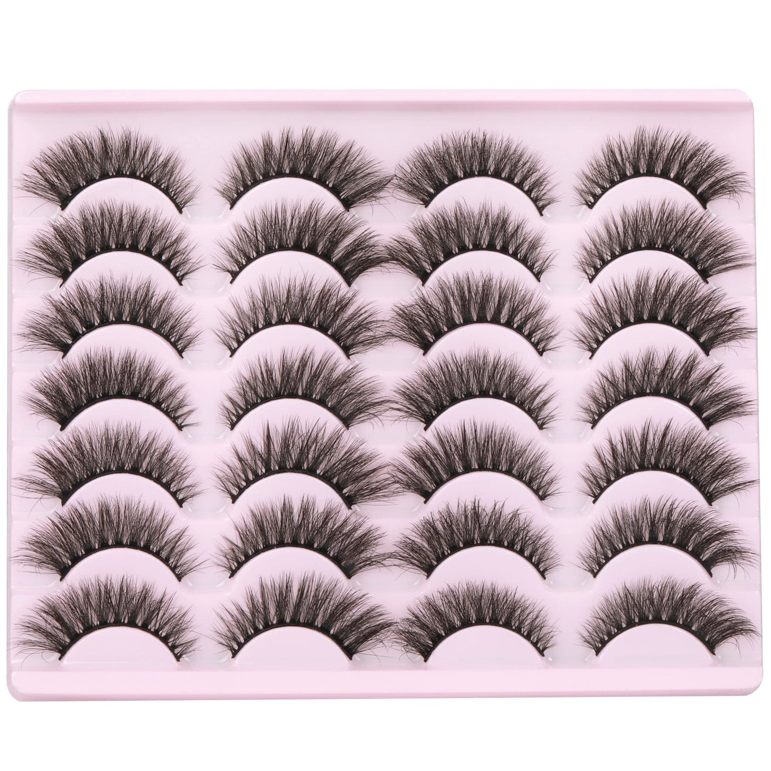 14 Pairs Wispy Mink Lashes False Eye Lashes Natural Look 5D Volume 16mm Fake Eyelashes Pack by TNFVLONEINS