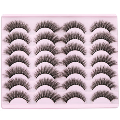 14 Pairs Wispy Mink Lashes False Eye Lashes Natural Look 5D Volume 16mm Fake Eyelashes Pack by TNFVLONEINS