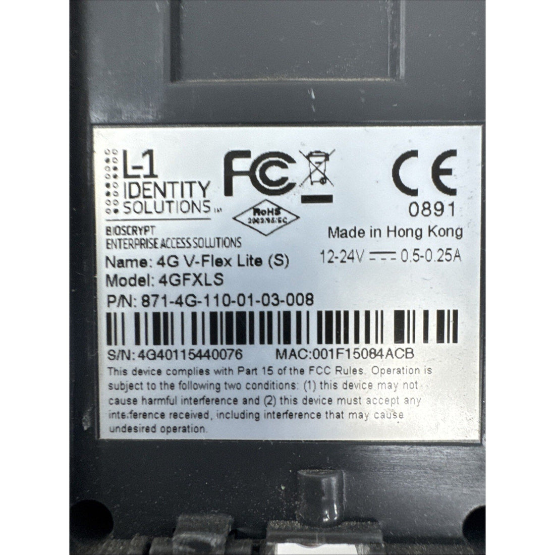 L-1 Identity Solutions 4GFXLSP 4G V-Flex Lite Fingerprint And Card Reader