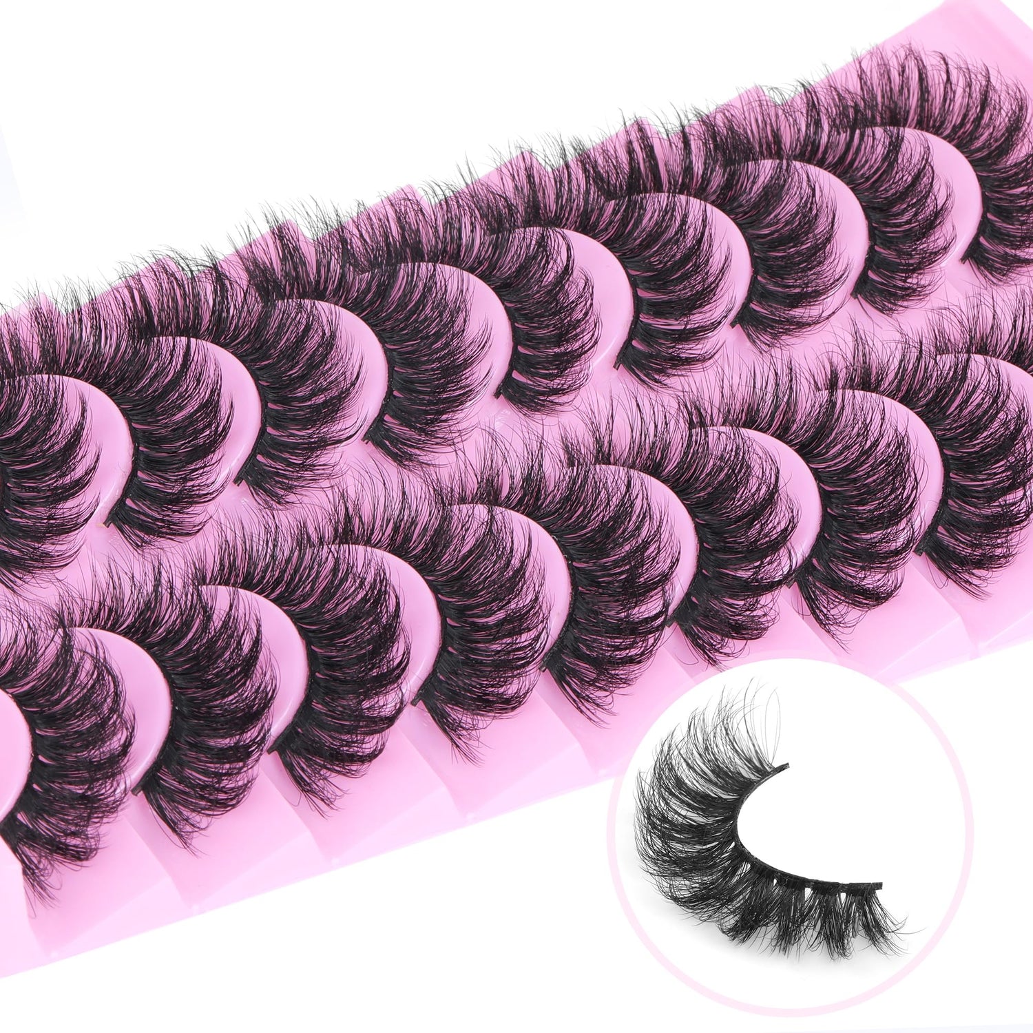 14 Pairs Wispy Mink Lashes False Eye Lashes Natural Look 5D Volume 16mm Fake Eyelashes Pack by TNFVLONEINS