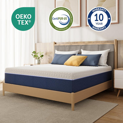12 Inch Queen Size Mattress, Firm Gel Memory Foam Queen Mattress in a Box, Firm Back Support for Pressure Relief &amp; Spinal Alignment, CertiPUR-US Certified, Fiberglass-Free